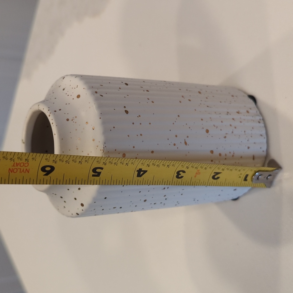 Speckled White Ceramic Vase - Picture 2 of 6
